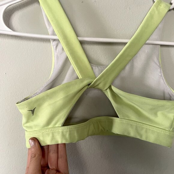 Old Navy Active bright neon yellow sports bra comfortable supportive size medium - Picture 2 of 3